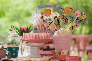 Birthday party table with sweets for kids